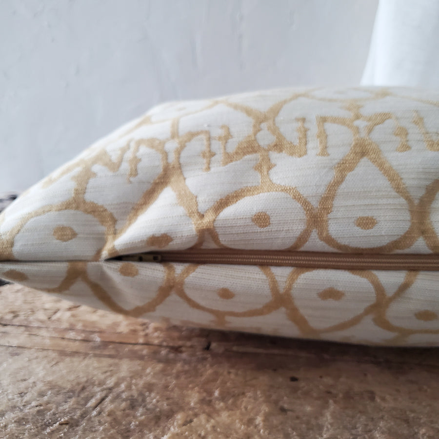 Ivory & Golden Heavy Upholster Pillow Cover