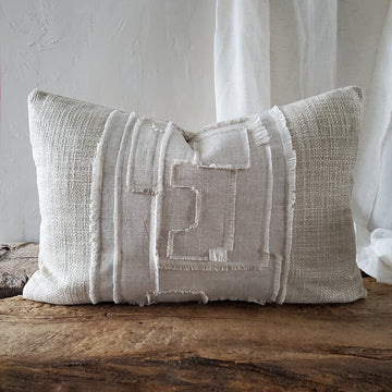 Ivory & Cream Linen & Woven Upholstery Pillow Cover