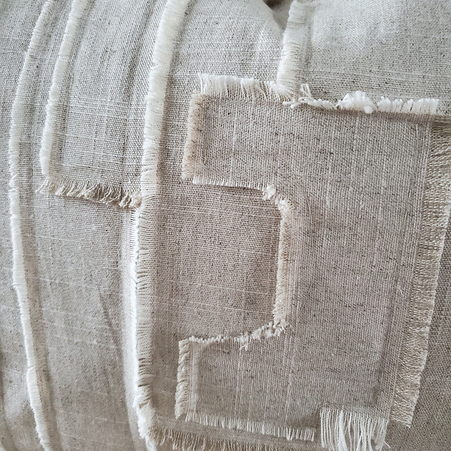 Ivory & Cream Linen & Woven Upholstery Pillow Cover