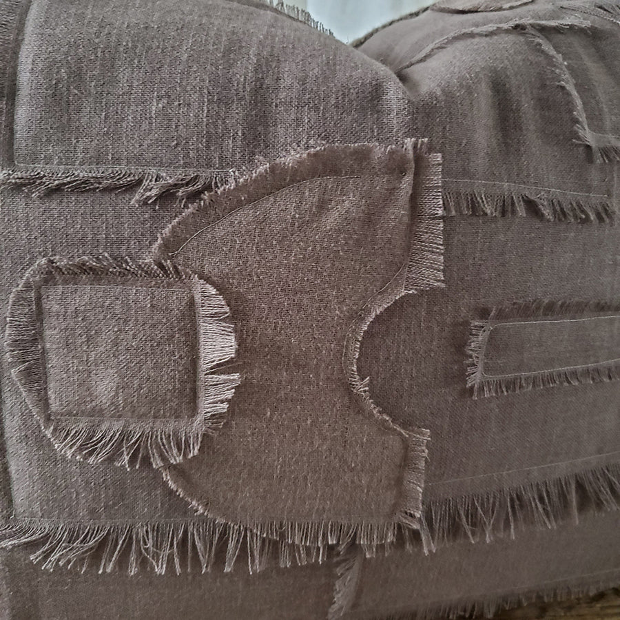 Brown Linen & Woven Upholstery Pillow Cover