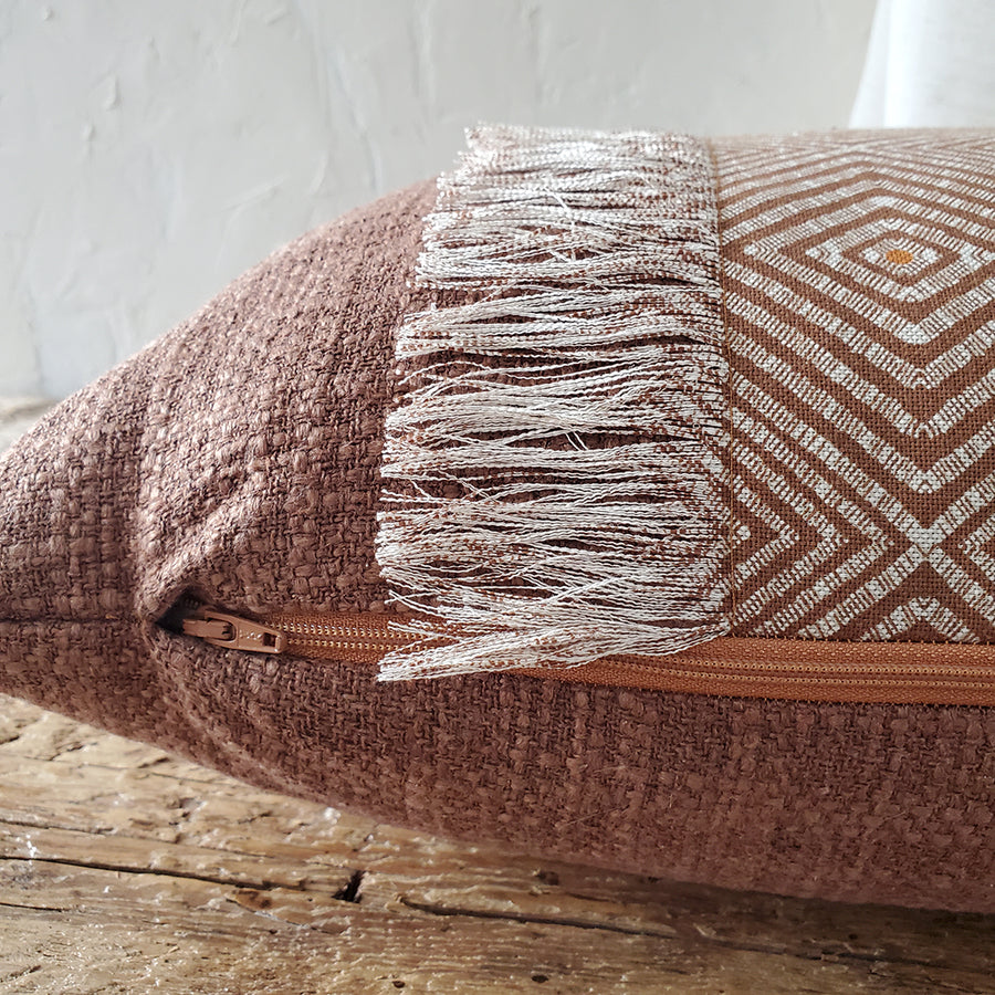 Rust Tribal Pillow Cover