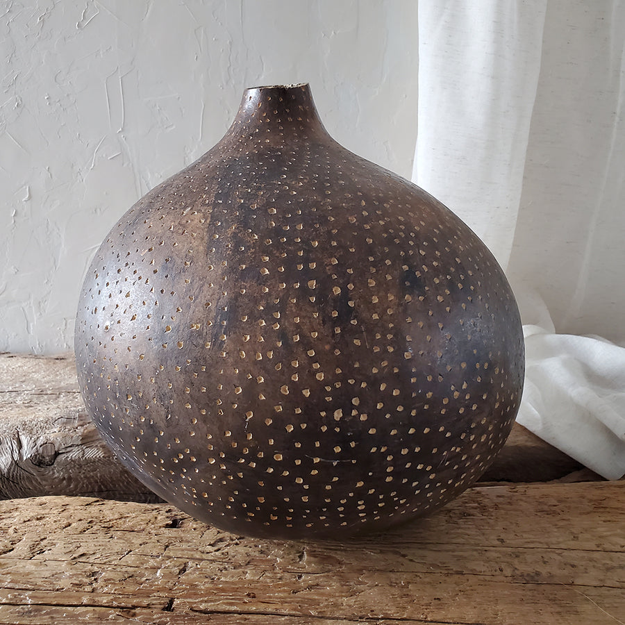 African Calabash Carved Gourd