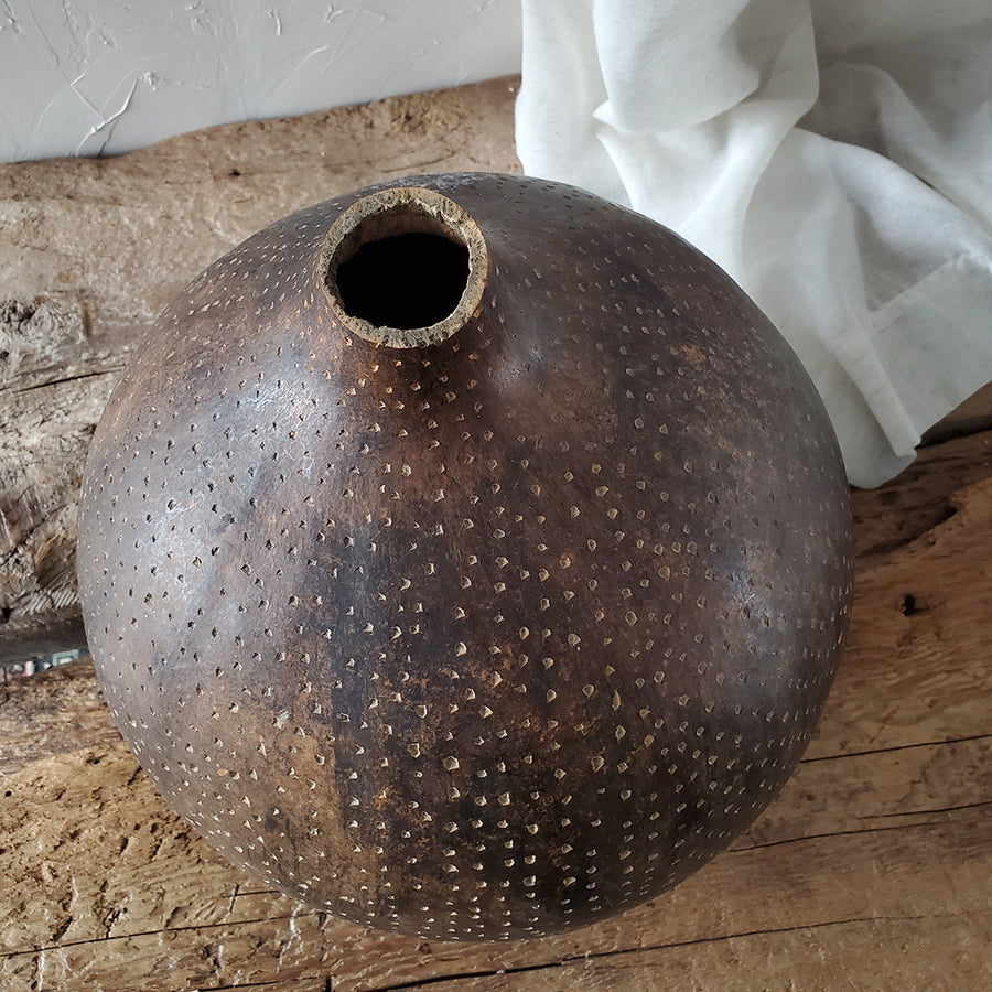 African Calabash Carved Gourd