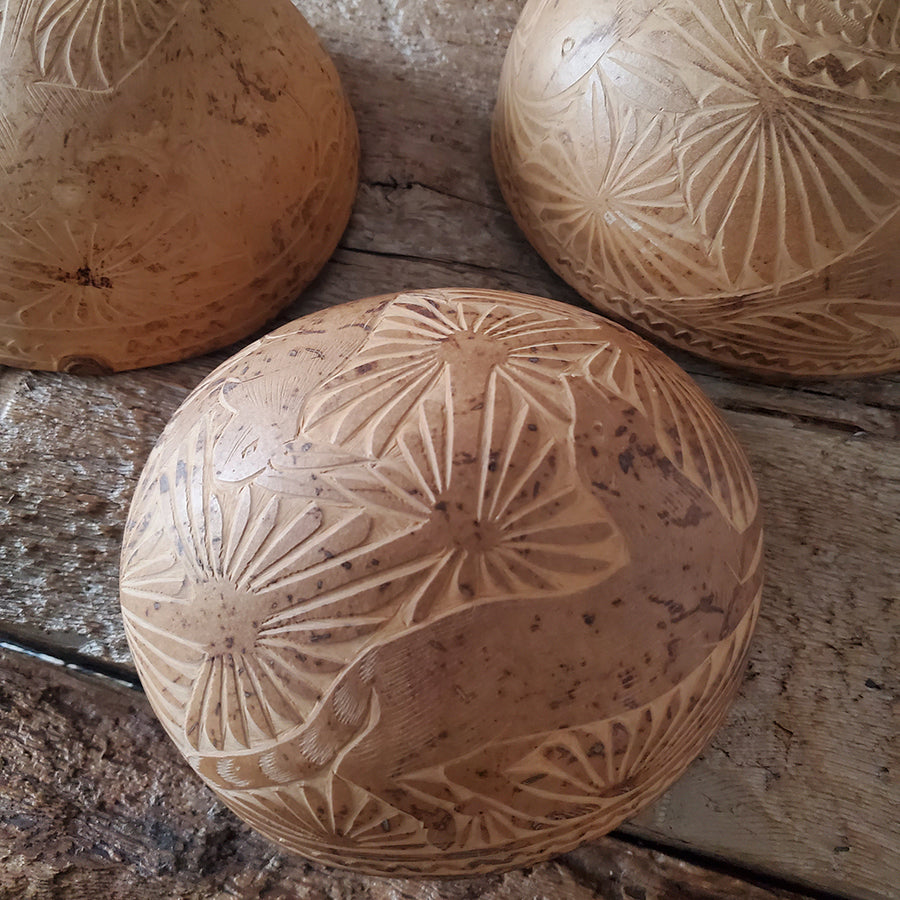 Hand carved Coconut Bowls (Set of 3)