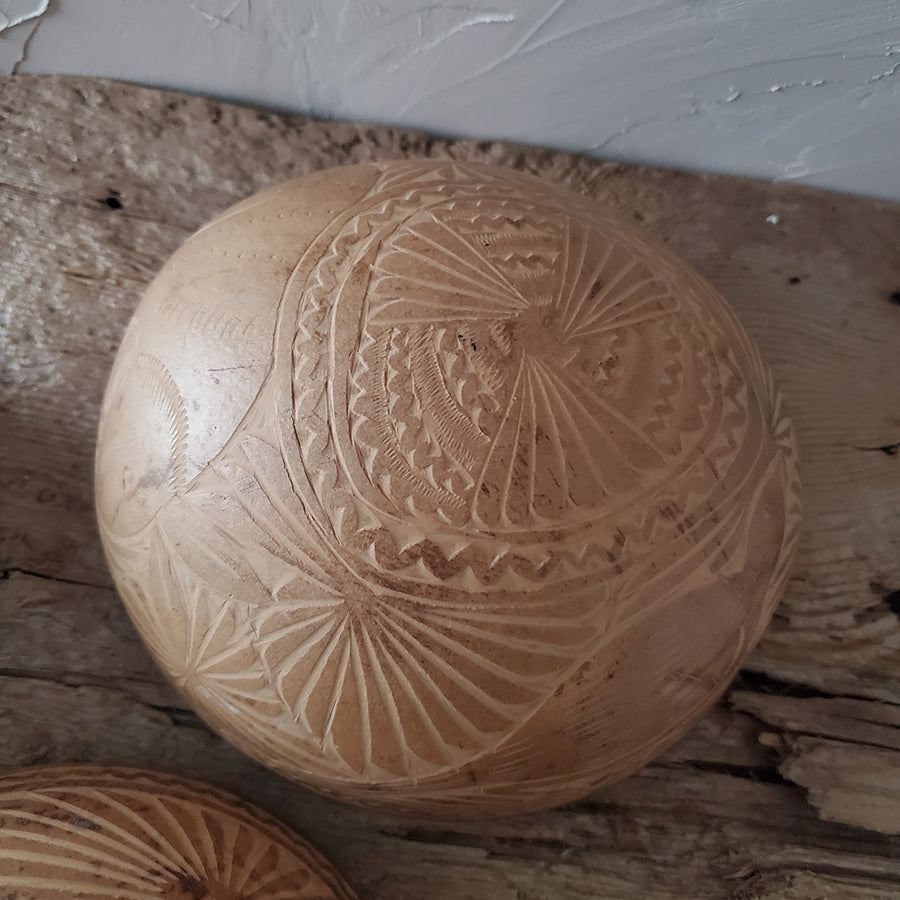 Hand carved Coconut Bowls (Set of 3)