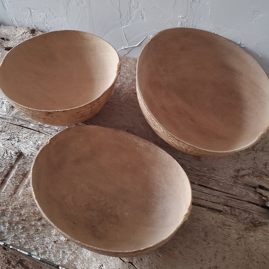 Hand carved Coconut Bowls (Set of 3)