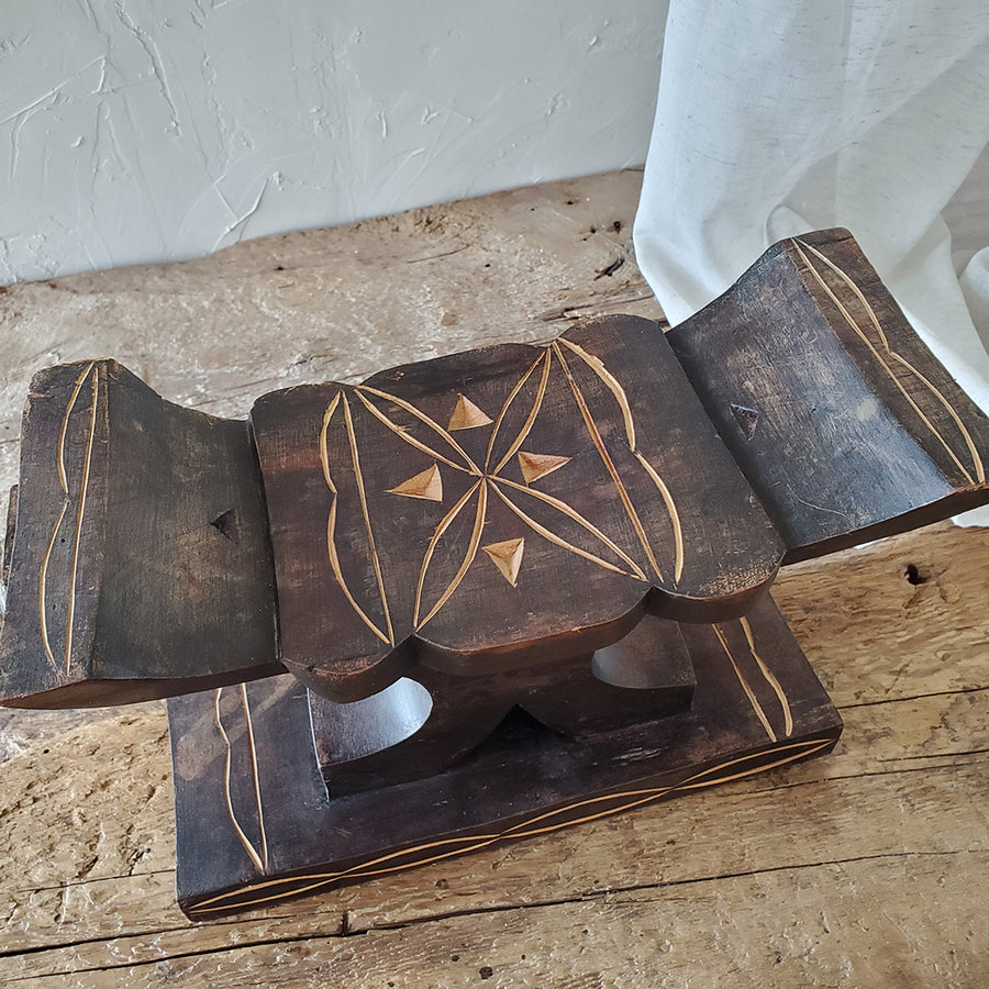 Vintage African Ashanti Wood Carved Stool