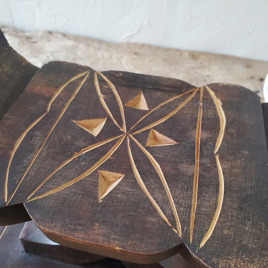 Vintage African Ashanti Wood Carved Stool