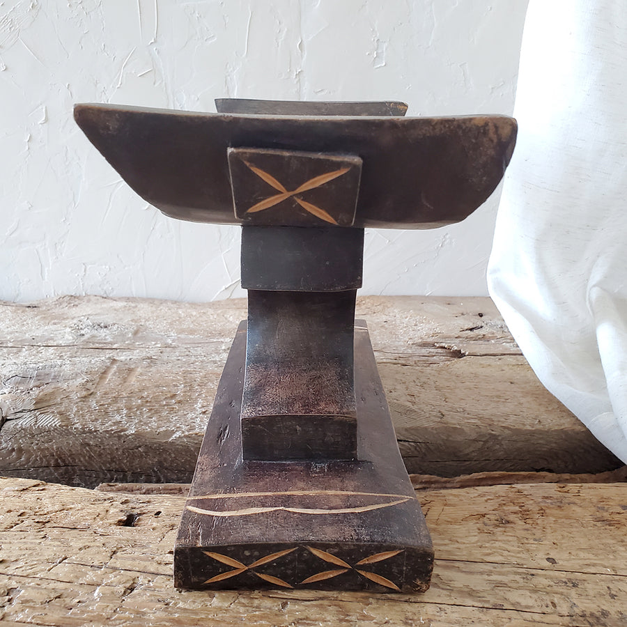 Vintage African Ashanti Wood Carved Stool